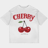 Cherry Oversized White Tee
